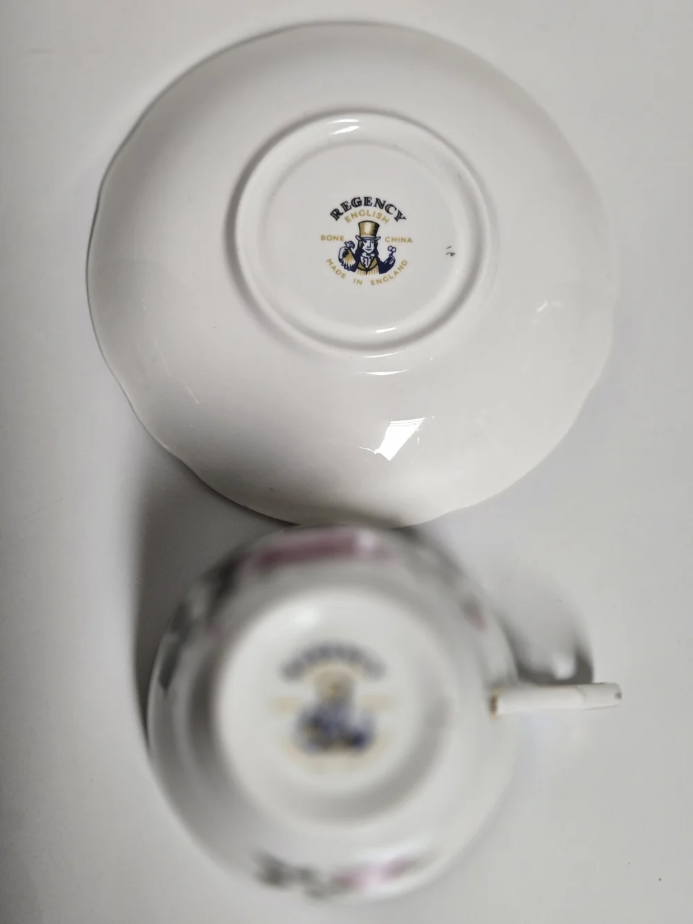 Porcelain Regency Teacup and Saucer Set
